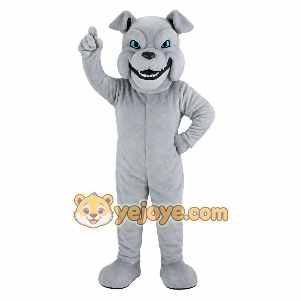 Gray Bulldog Mascot Costume Gray Bulldog Mascot Costume