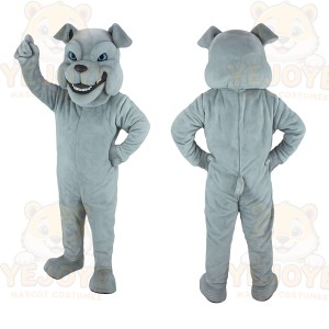 Gray Bulldog Mascot Costume