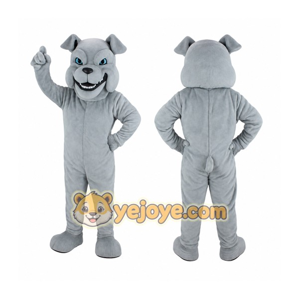 Gray Bulldog Mascot Costume