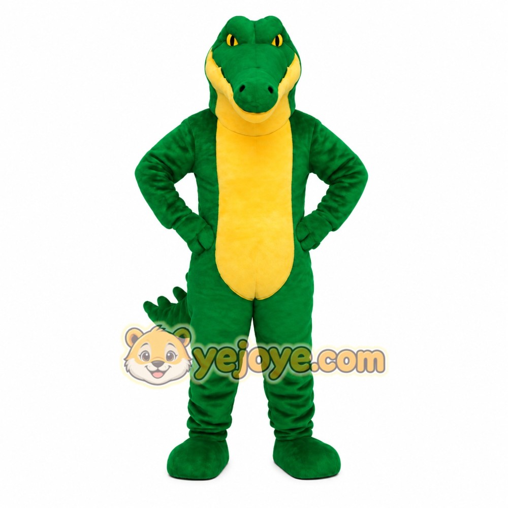 Green Yellow Alligator Mascot Costume Green Yellow Alligator Mascot Costume