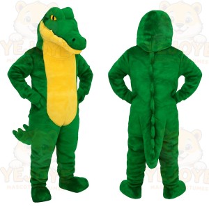 Green Yellow Alligator Mascot Costume