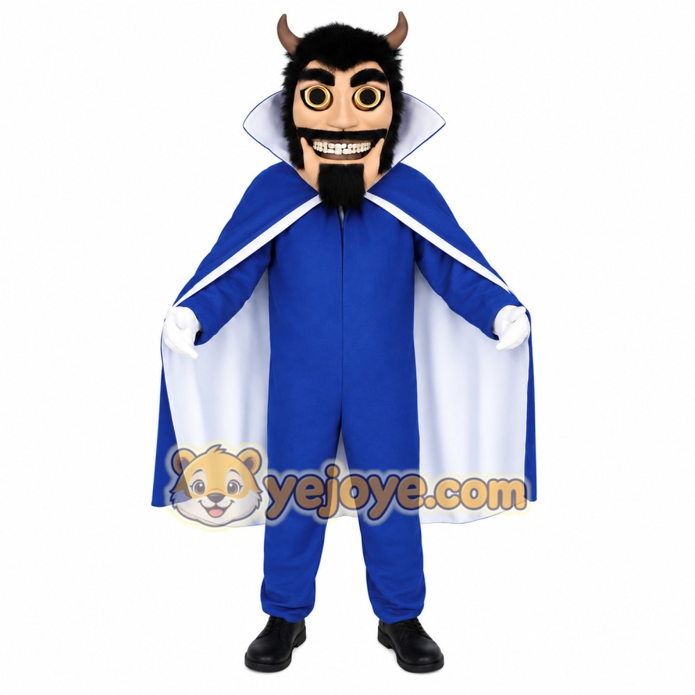 Blue Black Horned Devil Mascot Costume Blue Black Horned Devil Mascot Costume