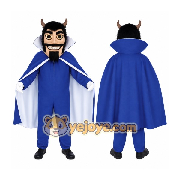 Blue Black Horned Devil Mascot Costume