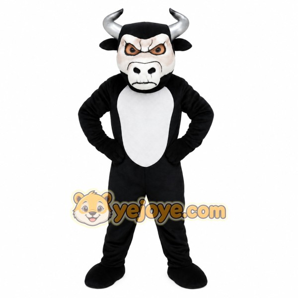 Black White Gray Bull Mascot Costume Black White Gray Bull Mascot Costume