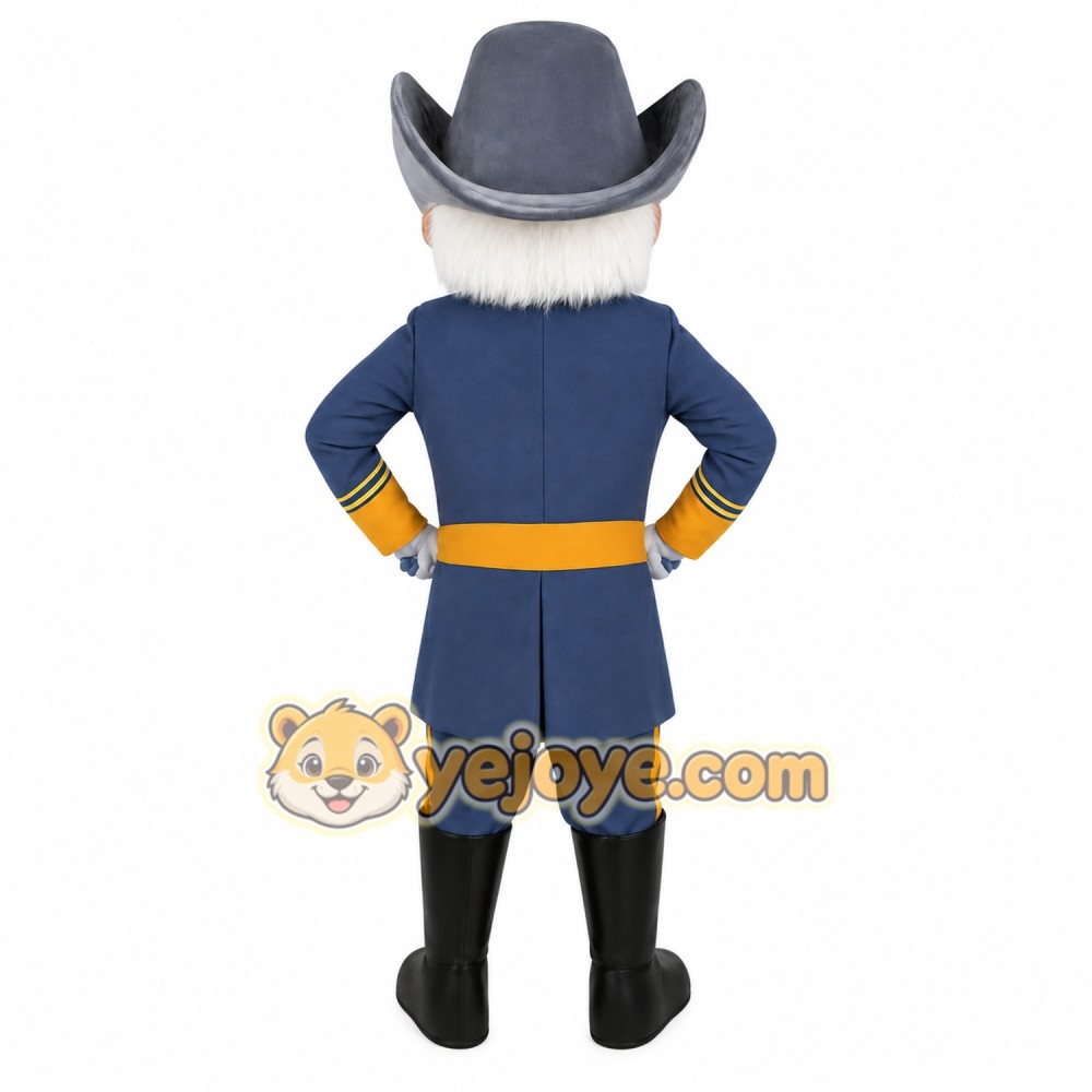 Blue Gold Bearded Cowboy Mascot Costume