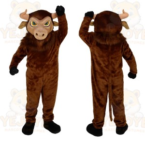 Brown Tan Bull Mascot Costume