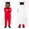 Red White Horned Devil Man Mascot Costume