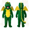 Green Yellow Winged Dragon Mascot Costume