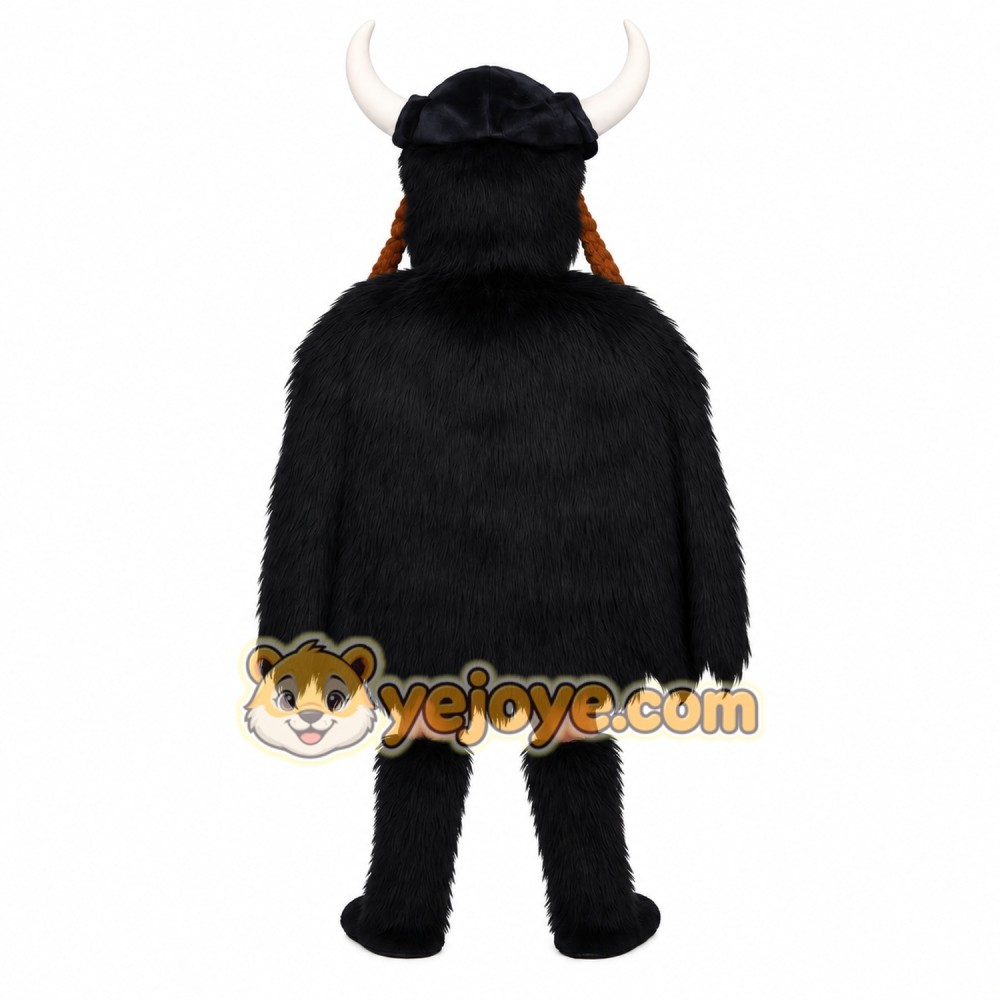 Black Gray Horned Viking Mascot Costume Black Gray Horned Viking Mascot Costume