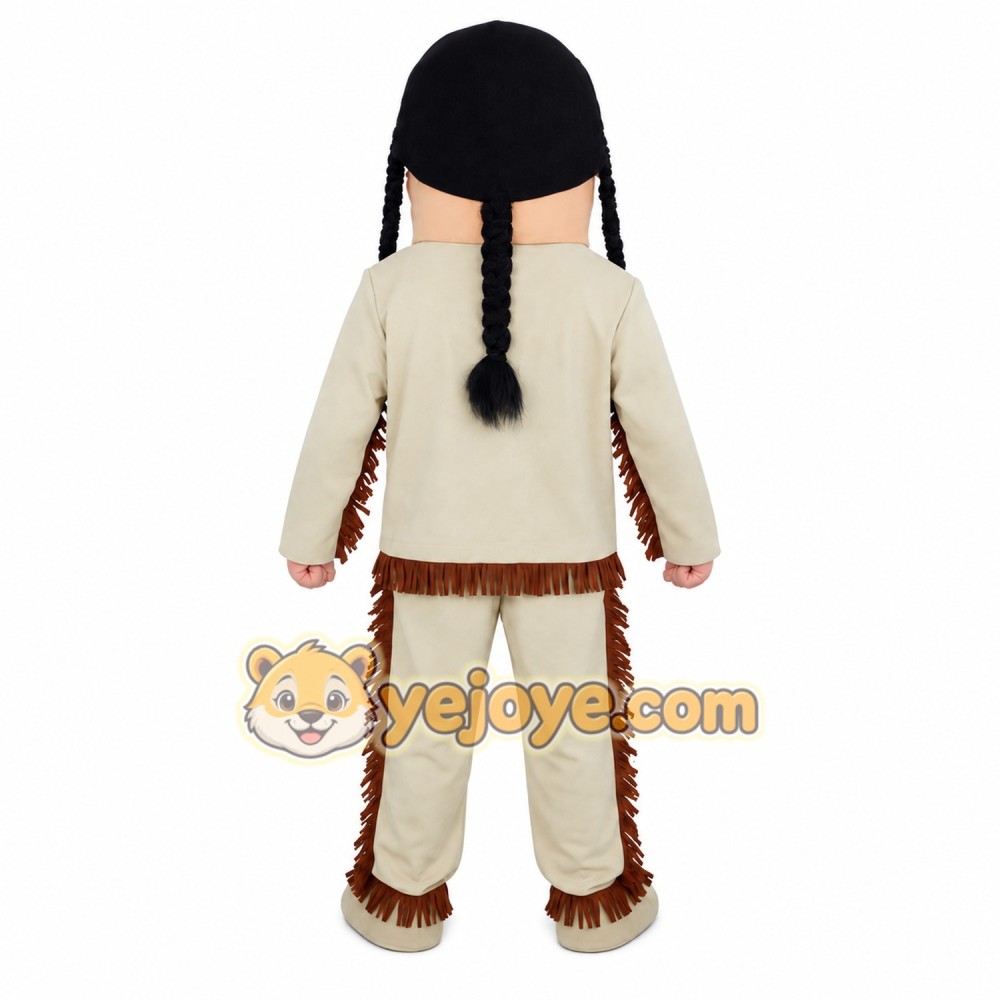 Tan Brown Native American Man Mascot Costume