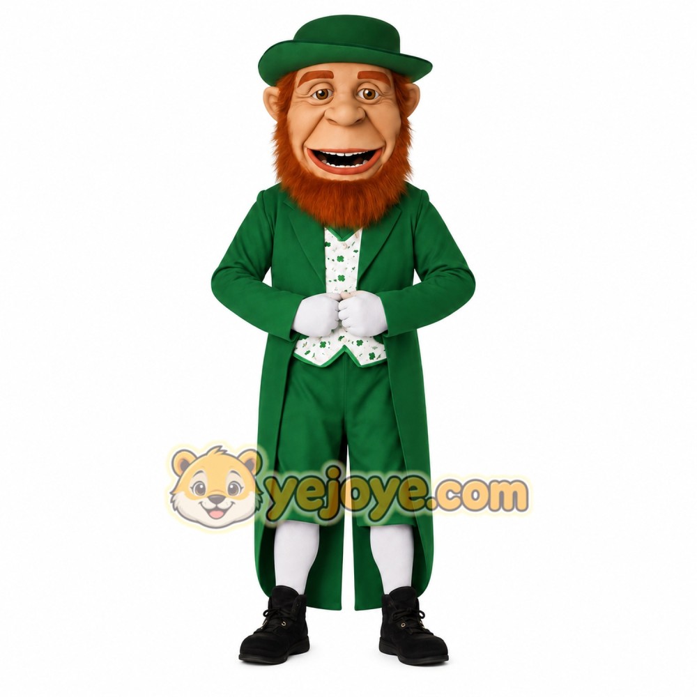 Green Bearded Leprechaun Mascot Costume Green Bearded Leprechaun Mascot Costume