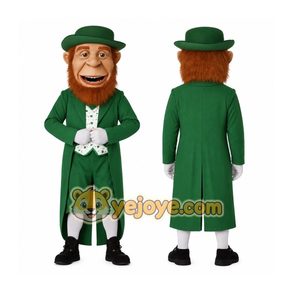 Green Bearded Leprechaun Mascot Costume