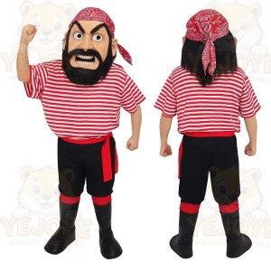 Red White Striped Pirate Mascot Costume