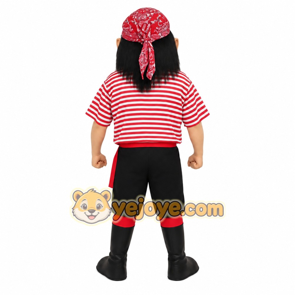 Red White Striped Pirate Mascot Costume