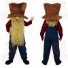 Brown Red Blue Bearded Farmer Mascot Costume