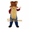 Brown Red Blue Bearded Farmer Mascot Costume Brown Red Blue Bearded Farmer Mascot Costume
