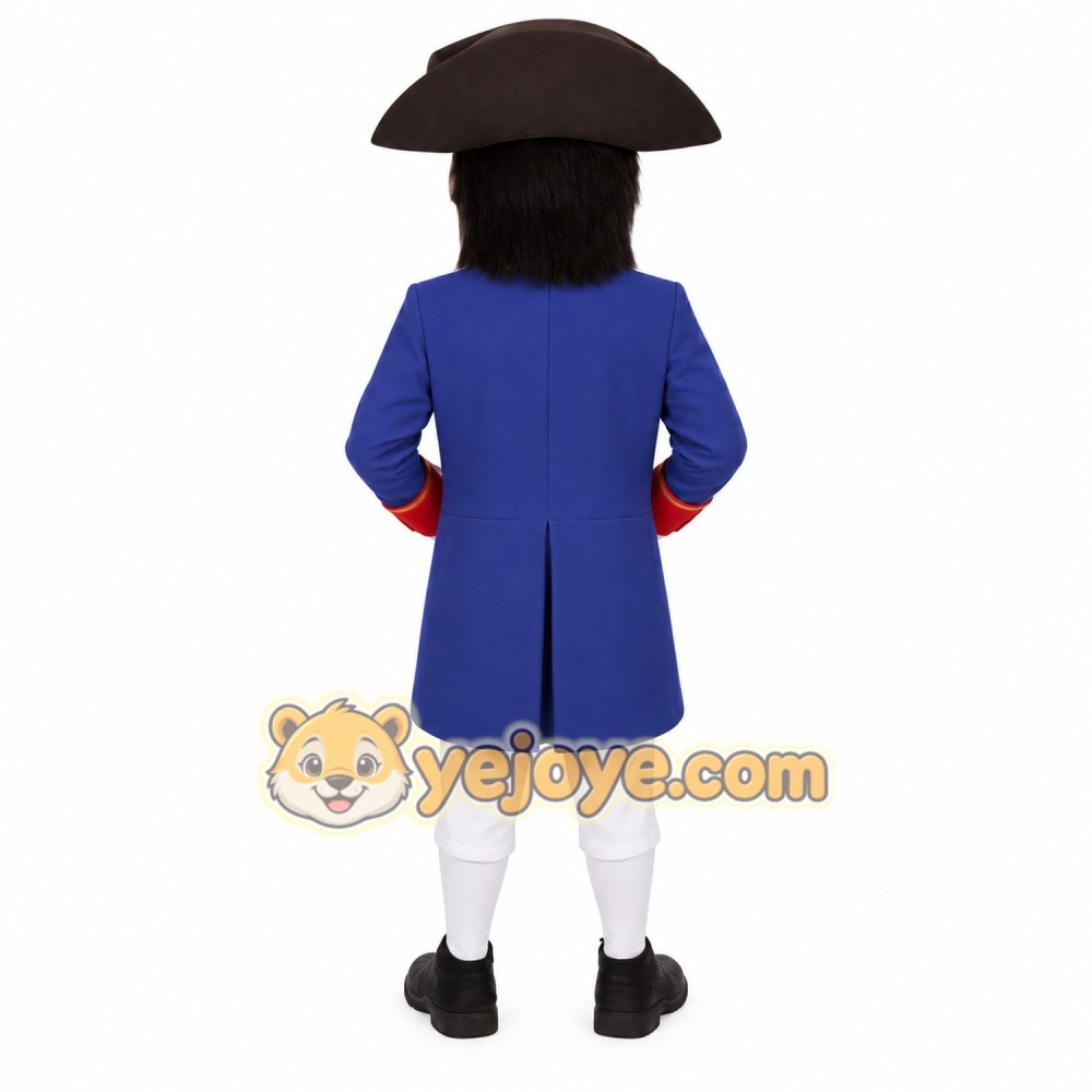 Navy Red Colonial Gentleman Mascot Costume Navy Red Colonial Gentleman Mascot Costume