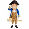 Blue Tan Colonial Gentleman Mascot Costume