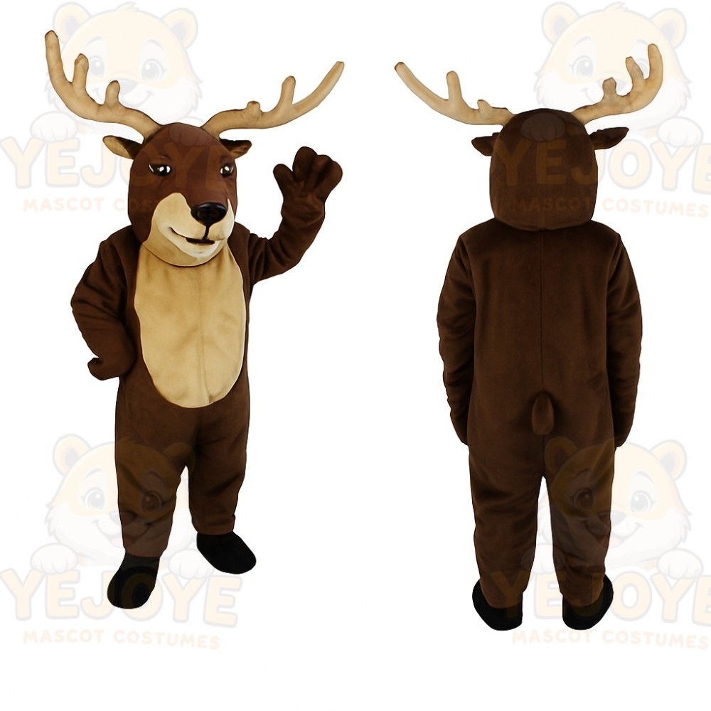 Brown Tan Reindeer Mascot Costume