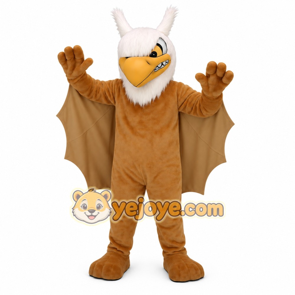 Brown White Yellow Griffin Mascot Costume