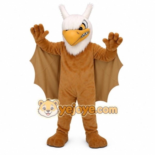 Brown White Yellow Griffin Mascot Costume