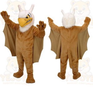 Brown White Yellow Griffin Mascot Costume