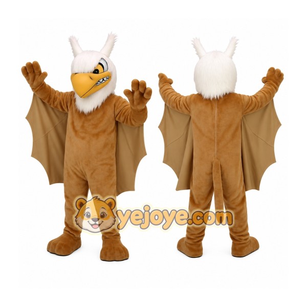 Brown White Yellow Griffin Mascot Costume