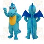 Blue Yellow Winged Dragon Mascot Costume