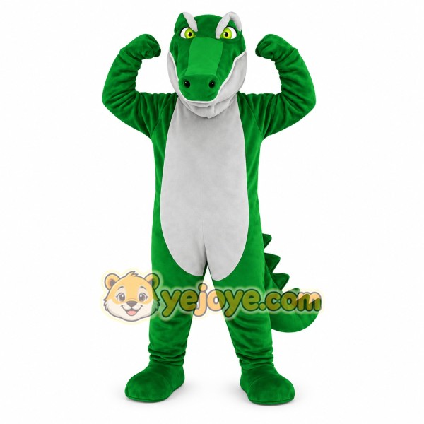 Green Gray Alligator Mascot Costume Green Gray Alligator Mascot Costume
