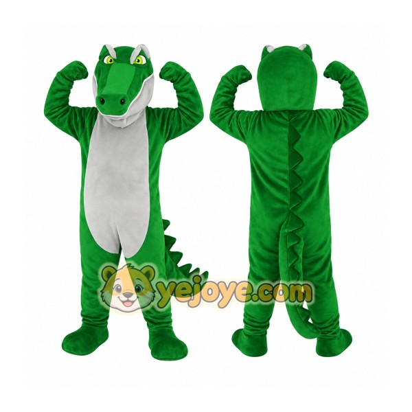 Green Gray Alligator Mascot Costume