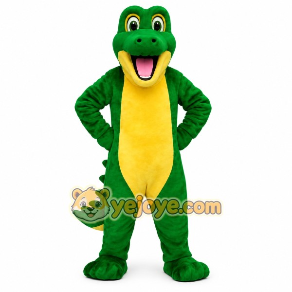 Green Yellow Alligator Mascot Costume Green Yellow Alligator Mascot Costume