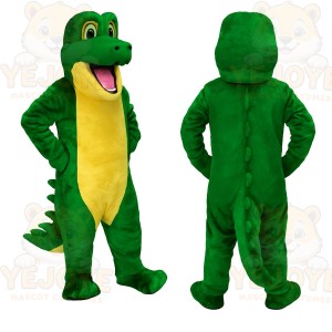 Green Yellow Alligator Mascot Costume