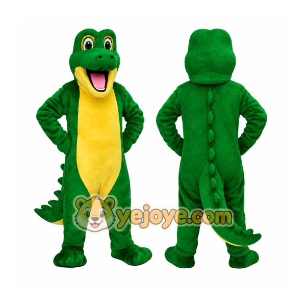 Green Yellow Alligator Mascot Costume