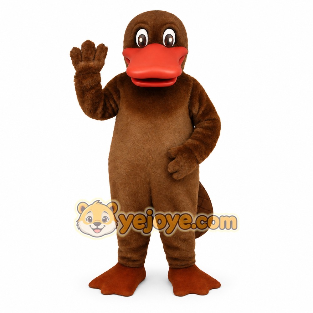 Brown Orange Platypus Mascot Costume Brown Orange Platypus Mascot Costume
