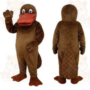 Brown Orange Platypus Mascot Costume