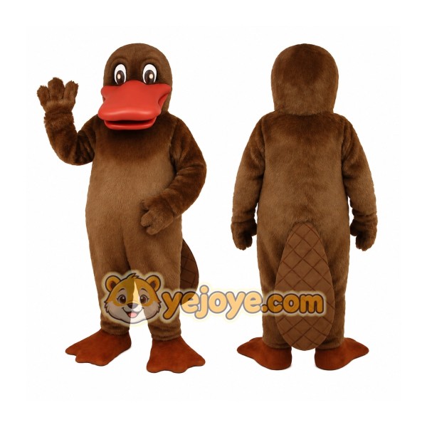 Brown Orange Platypus Mascot Costume