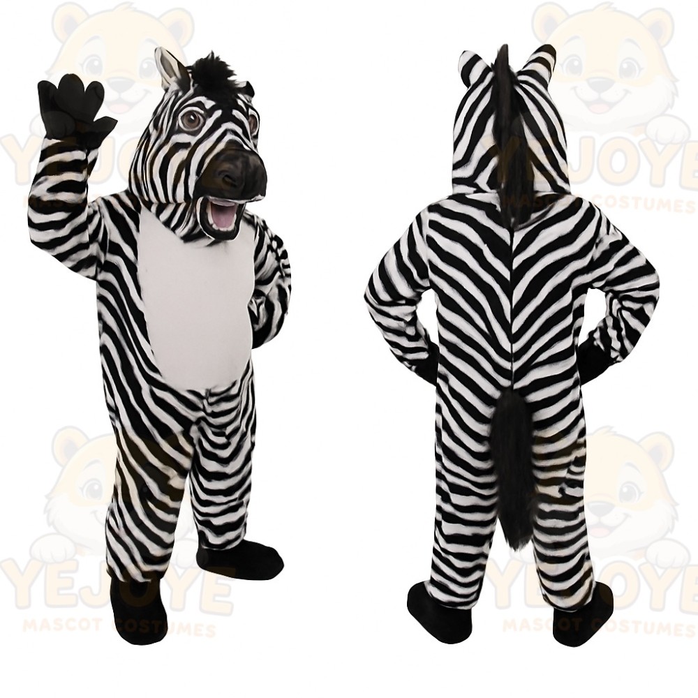 Black White Zebra Mascot Costume