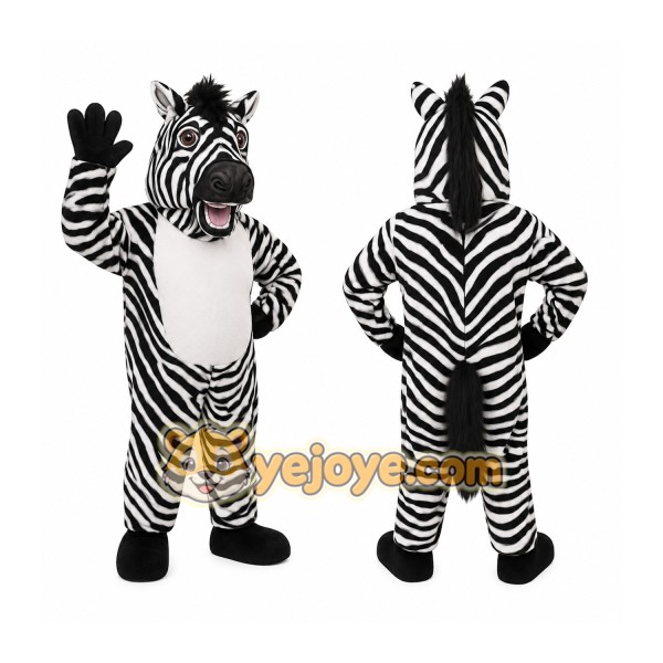Black White Zebra Mascot Costume