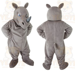 Gray Rhino Mascot Costume