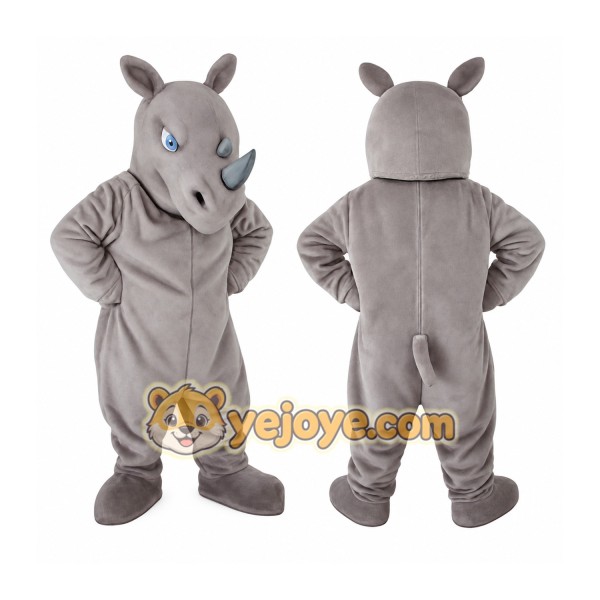 Gray Rhino Mascot Costume