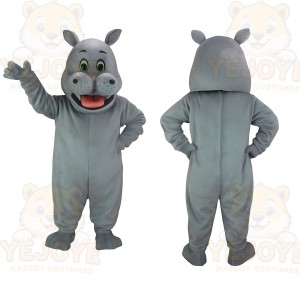 Gray Hippo Mascot Costume
