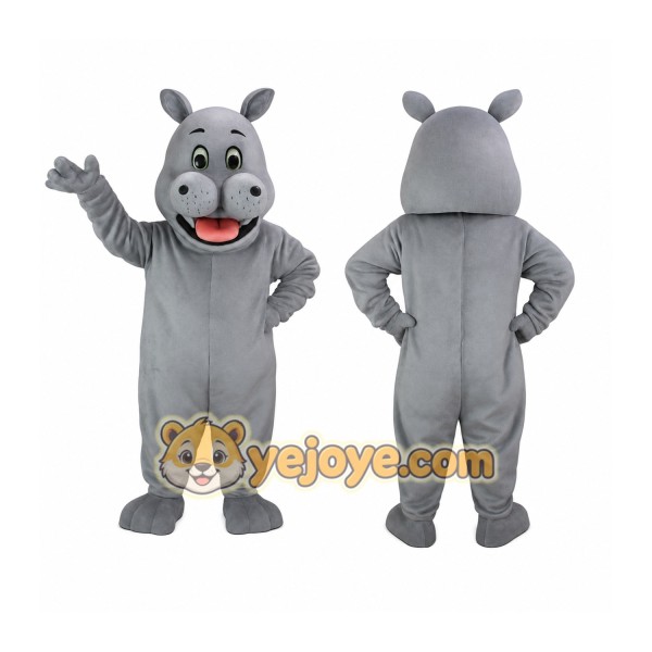 Gray Hippo Mascot Costume