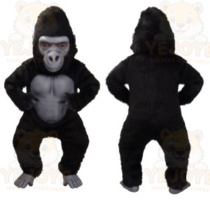 Black Gray Gorilla Mascot Costume