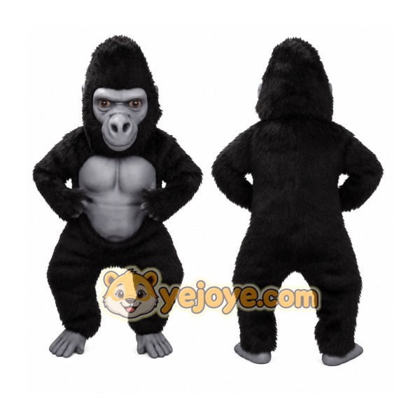 Black Gray Gorilla Mascot Costume