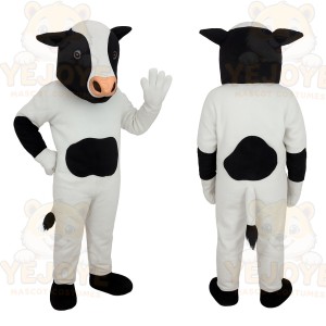Black White Holstein Cow Mascot Costume