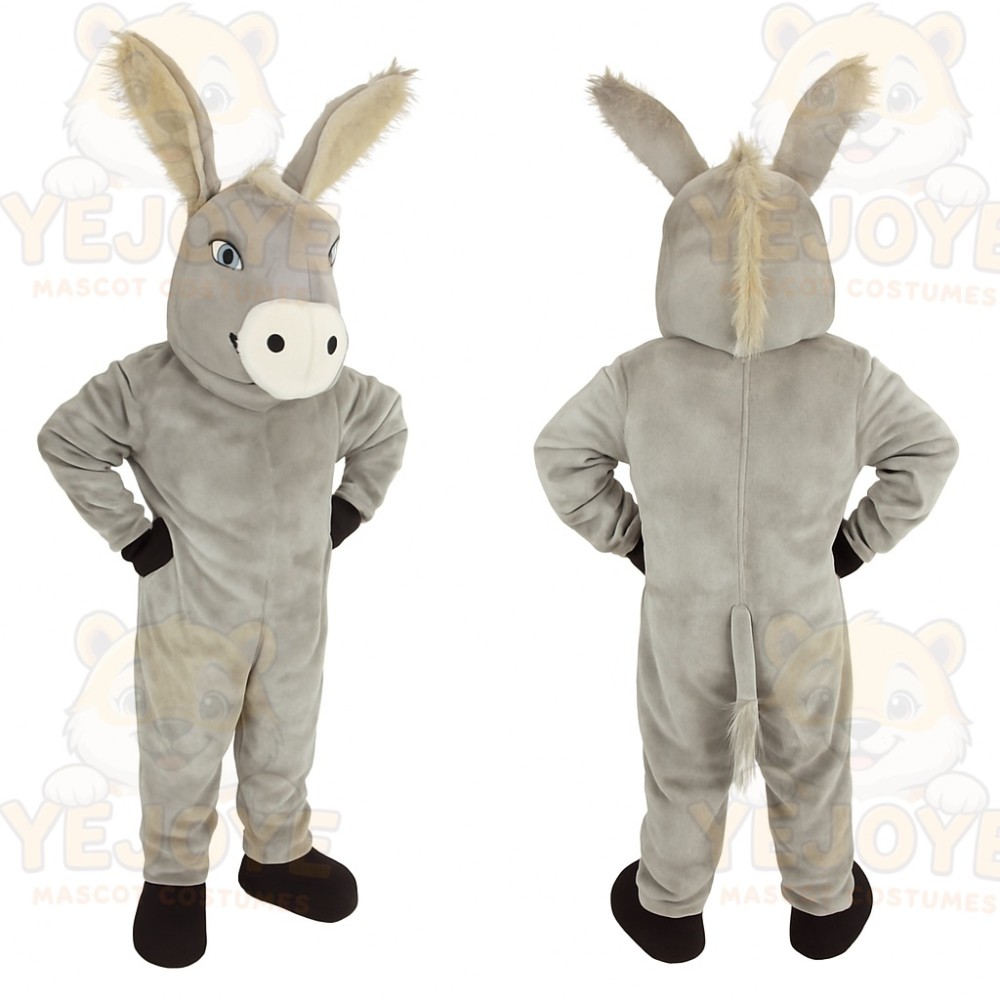 Light Gray Beige Donkey Mascot Costume