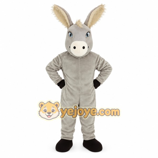 Light Gray Beige Donkey Mascot Costume