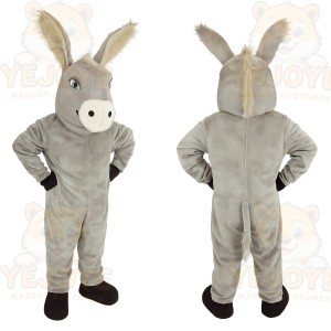 Light Gray Beige Donkey Mascot Costume