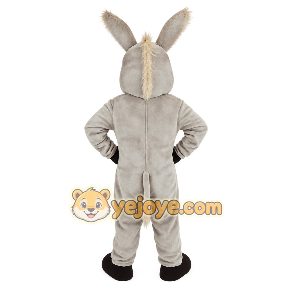 Light Gray Beige Donkey Mascot Costume Light Gray Beige Donkey Mascot Costume