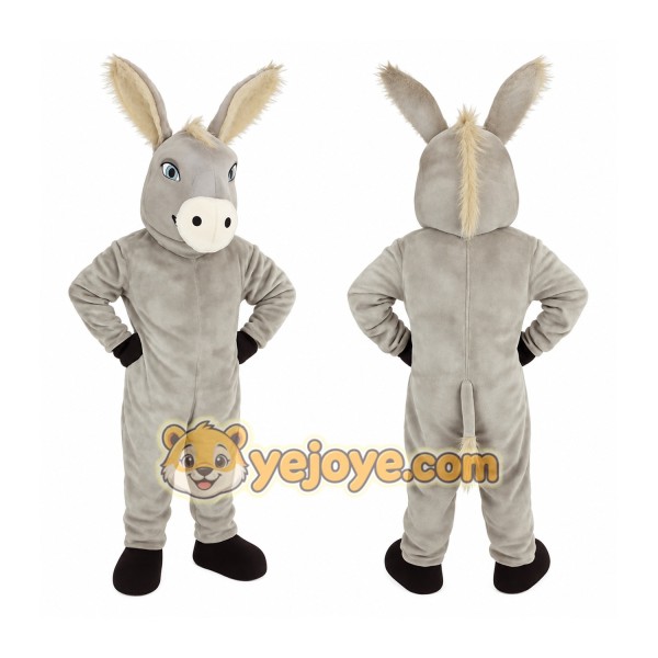 Light Gray Beige Donkey Mascot Costume